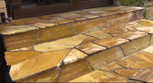 Плитняк златолит жёлтый золотистый для отмостки купить в Пыть-Яхе